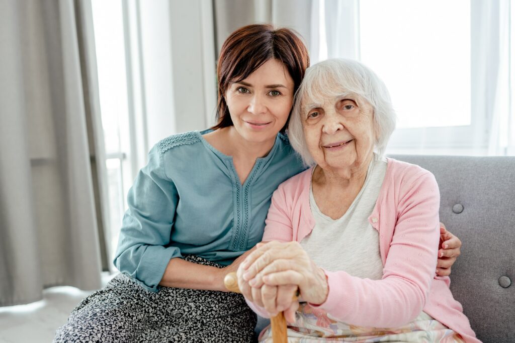 Mom and daughter deciding on assisted living