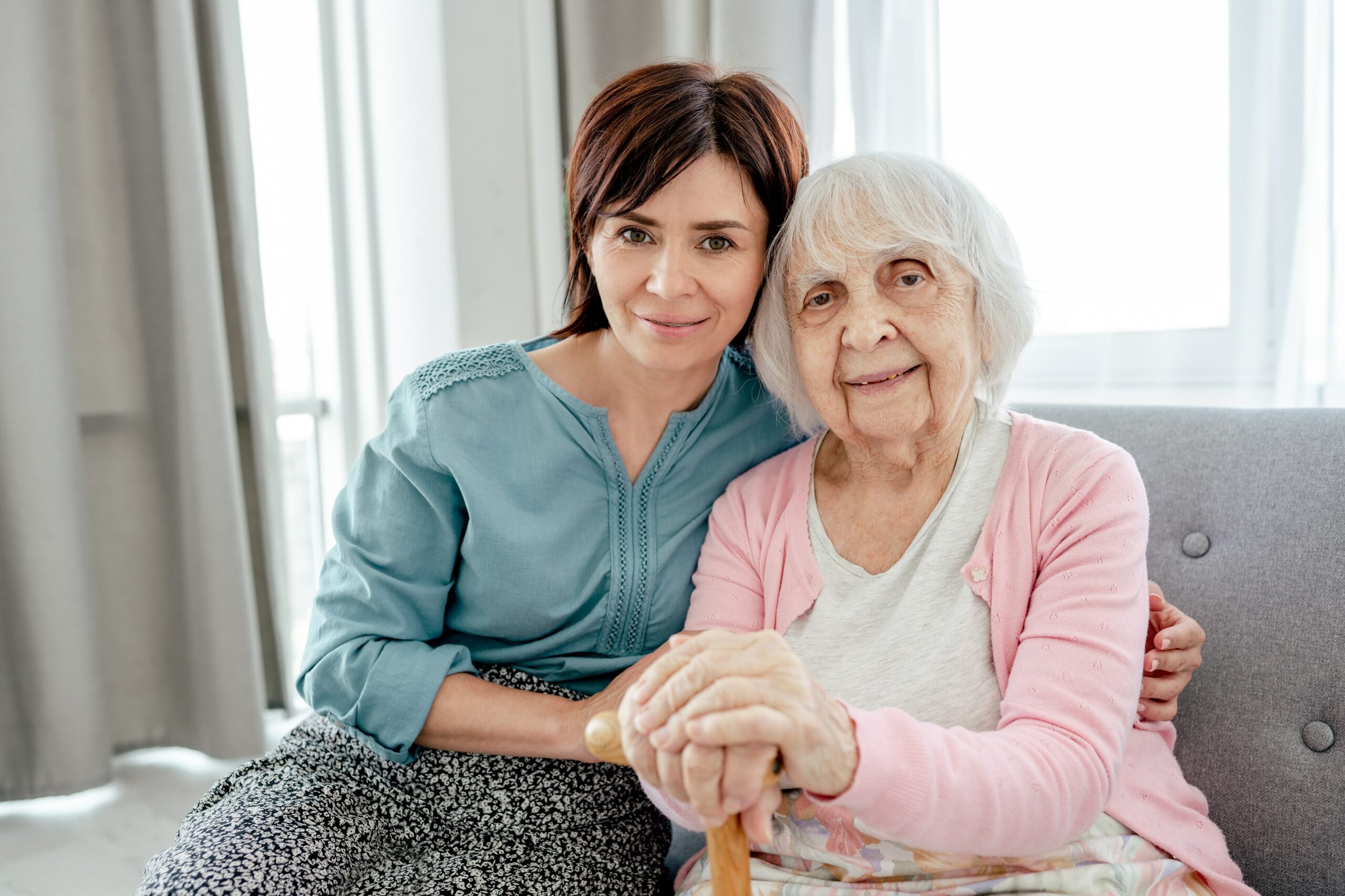 Mom and daughter deciding on assisted living